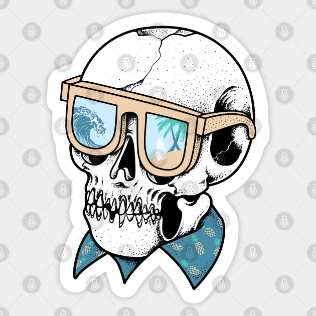 Skull Holiday Sticker by quilimo